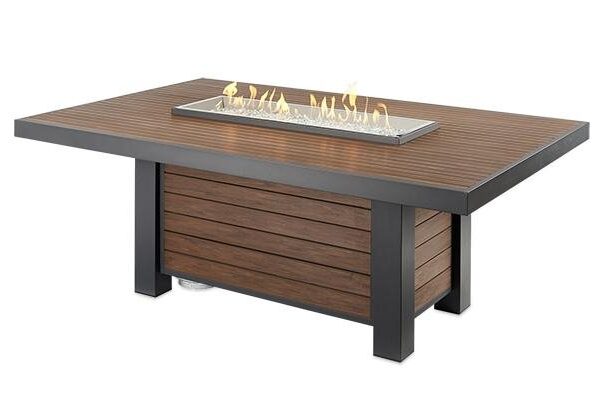 Kenwood linear dining height clearance gas fire pit table